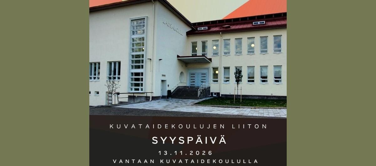 Kuvataidekoulujen liiton syyspäivä Vantaan kuvataidekoululla.