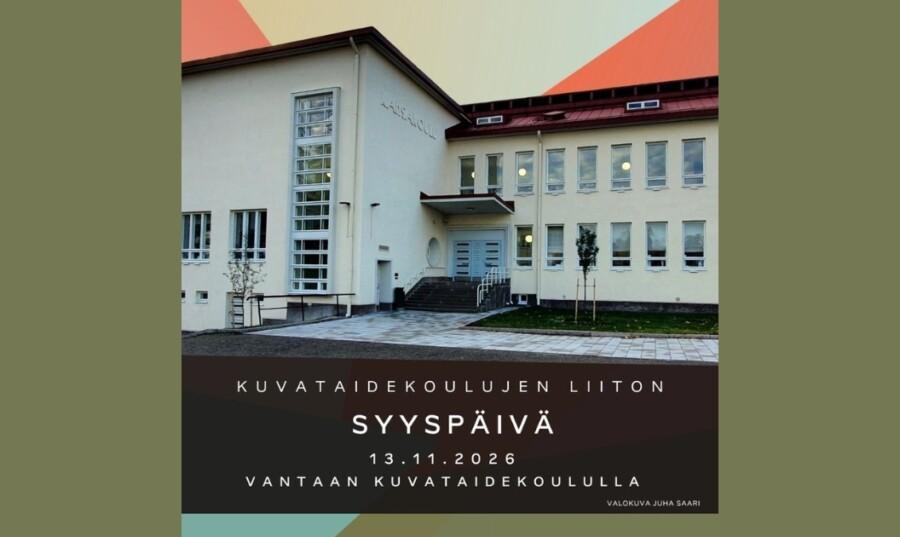 Kuvataidekoulujen liiton syyspäivä Vantaan kuvataidekoululla.