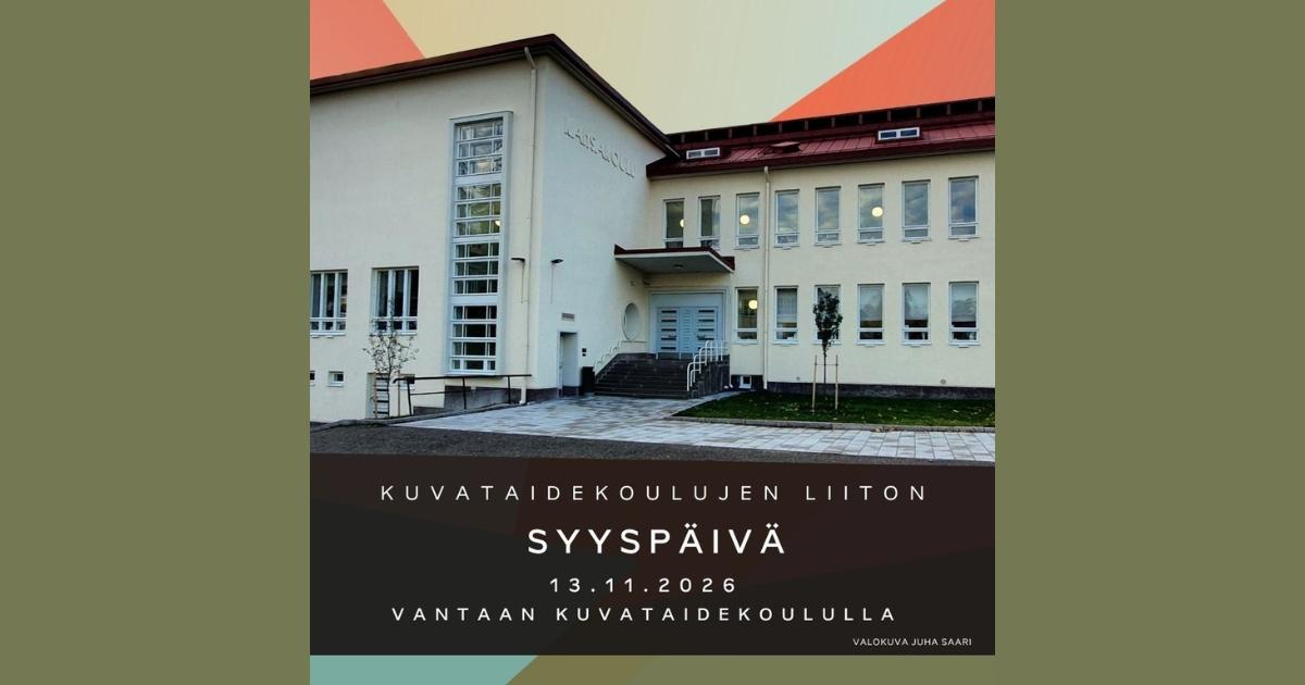 Kuvataidekoulujen liiton syyspäivä Vantaan kuvataidekoululla.